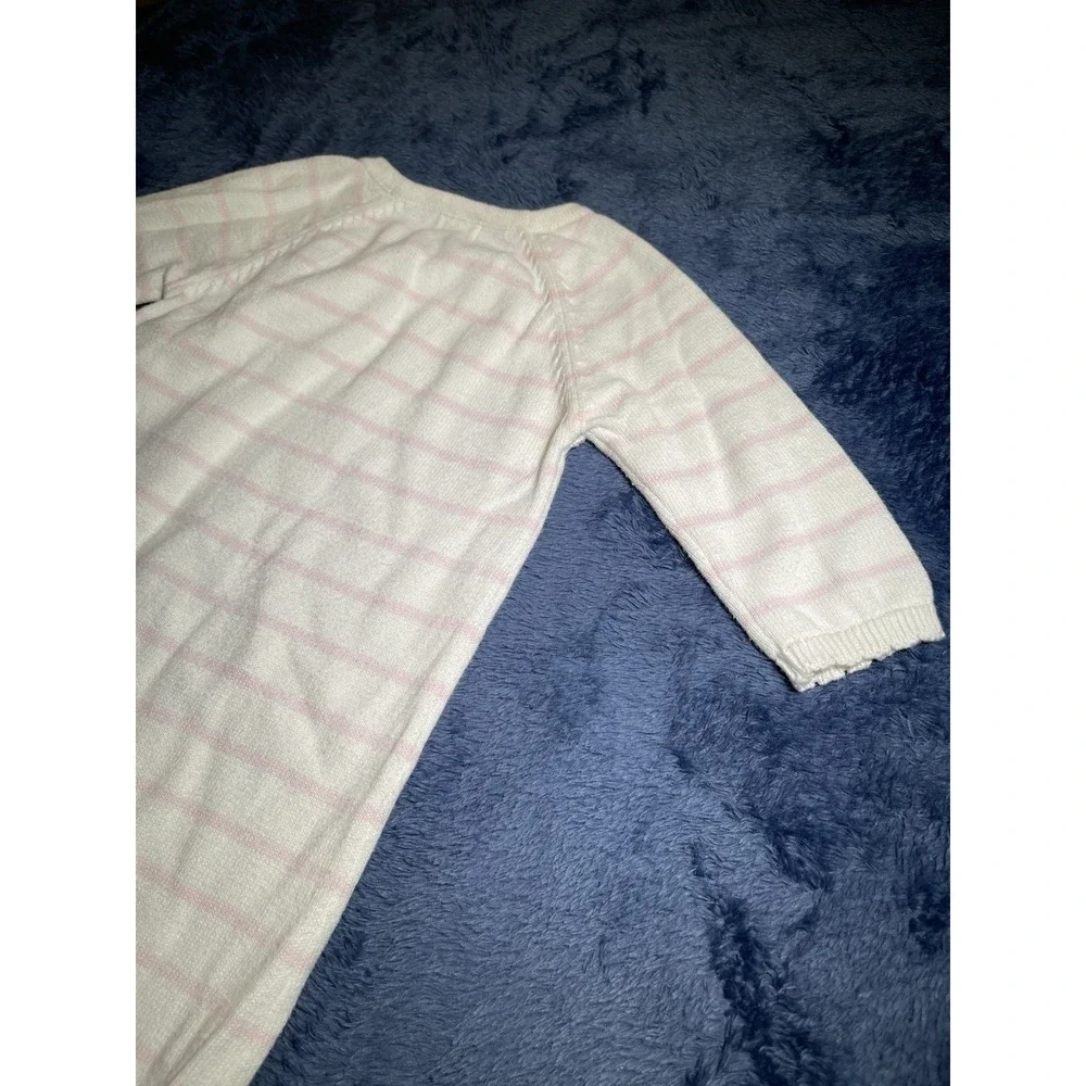 Mud Pie‎ Pink Stripe Bow Converter Coverall Romper Outfit Long Sleeve 3-6 months